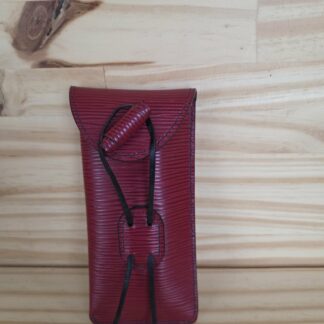 Étui à lunettes enfant rouge cousu noir