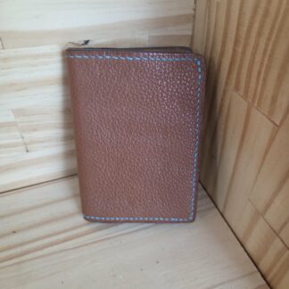 Porte carte camel et bleu