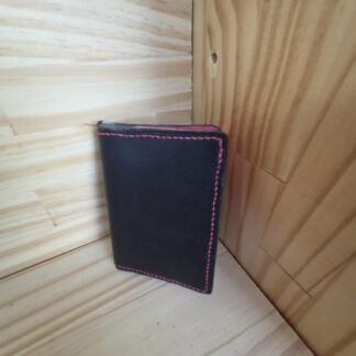 Porte carte noir, fushia et doré