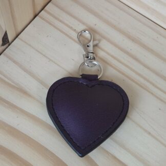 Porte clef/bijoux de sac coeur violet