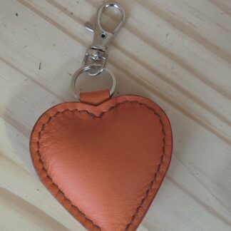 Porte clef/bijoux de sac coeur   orange