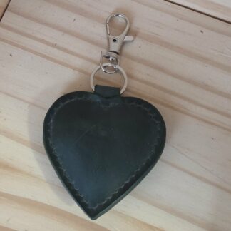 Porte clef/bijoux de sac coeur vert