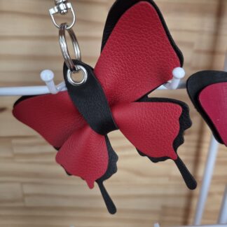 Porte clé papillon Rouge et noir